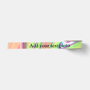 Simple green orange watercolor add your text name satin ribbon