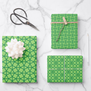 simple green ornaments wrapping paper sheet