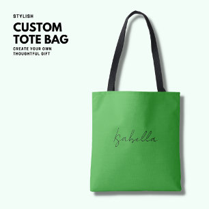Simple Green Personalized Shopping Tote Bag