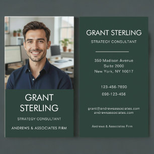 Simple Green Professional Photo Business Card