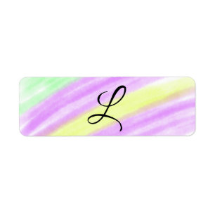 Simple green purple watercolor add your monogram n