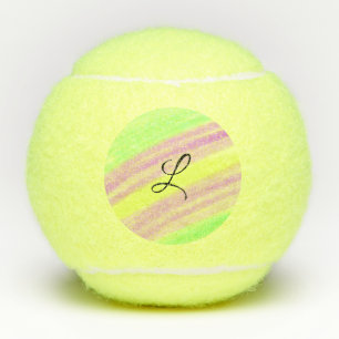 Simple green purple watercolor add your monogram n tennis balls