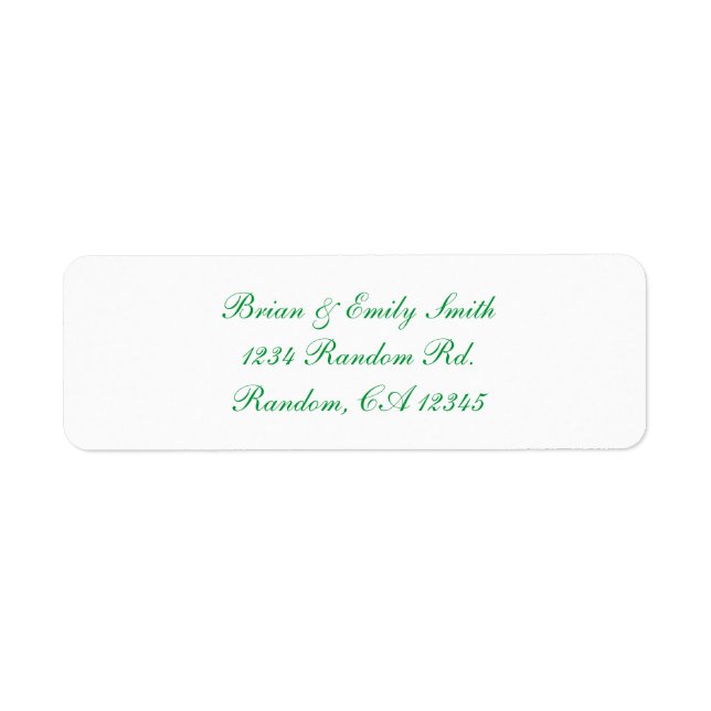 Simple green script white custom labels (Front)