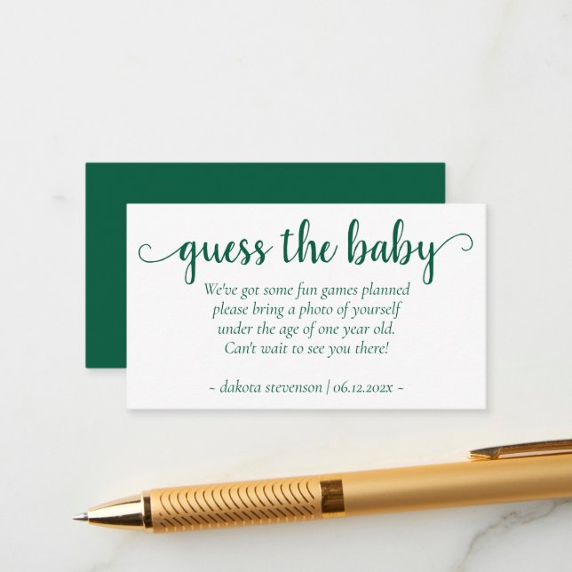 Simple Green Shower | Sour Apple Photo Request Enclosure Card (Front/Back In Situ)