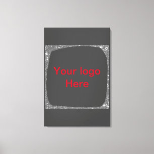 Simple green sparkle glitter add your logo number  canvas print