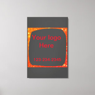 Simple green sparkle glitter add your logo number canvas print