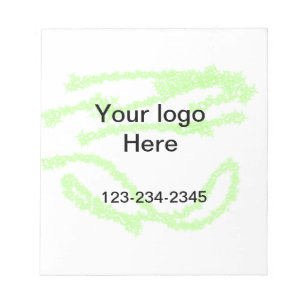 Simple green sparkle glitter add your logo number  notepad