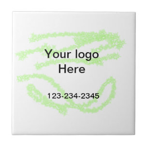 Simple green sparkle glitter add your logo number tile
