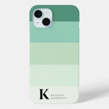 Simple Green Stripes Classic Monogram