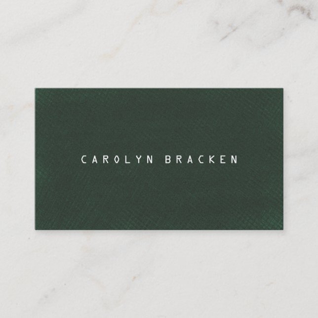 Simple Green Textured Background Business Card (Front)