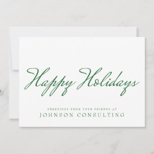 Simple Green Typography Holiday Greetings Card
