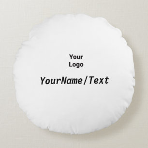 Simple green watercolor abstract add logo text min round cushion