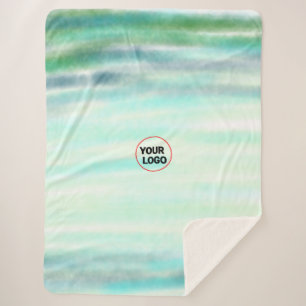 Simple green watercolor abstract add logo text min sherpa blanket