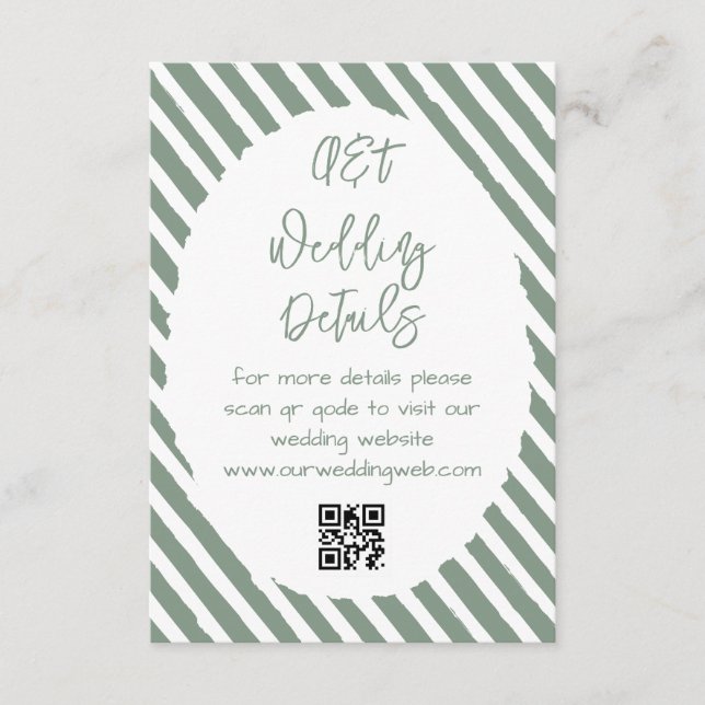 Simple Green Wedding Details Enclosure Card (Front)