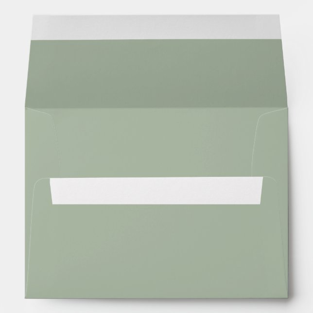 Simple green wedding. Elegant minimalist modern Envelope (Back (Bottom))