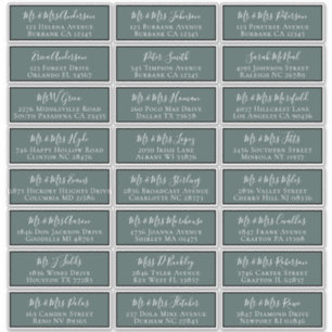Simple Green Wedding Guest Address Labels