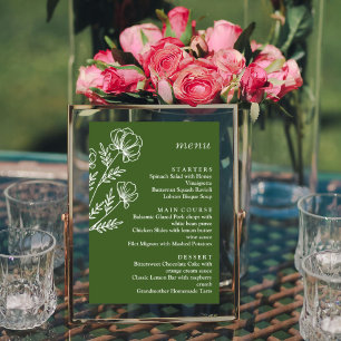 Simple green wedding menu