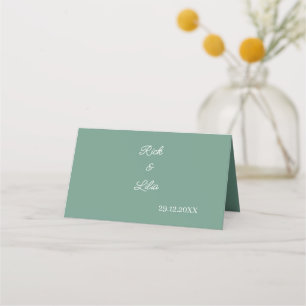 Simple Green Wedding  Place Card