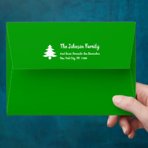 Simple Green White Christmas Party Holiday Mailing Envelope