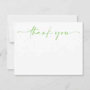 Simple Green & White Modern Minimalist Thank You Card