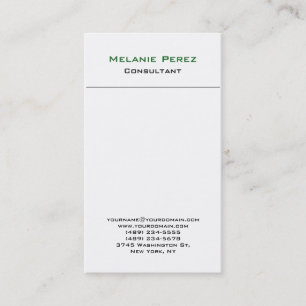 Simple green white modern plain professional business card
