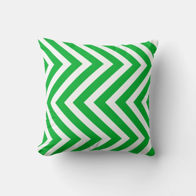 Simple green zigzag Christmas Cushion (Front)