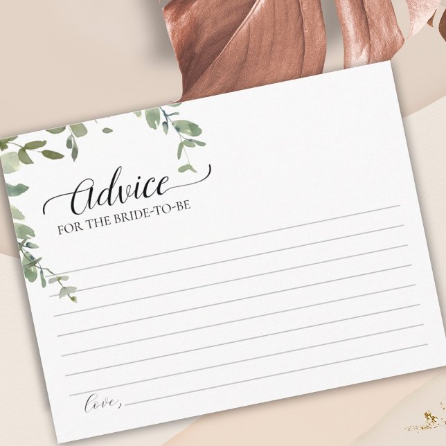 Simple Greenery Advice For The Bride-To-Be Card (Creator Uploaded)