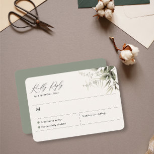 Simple Greenery Botanical RSVP Card