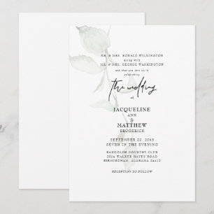 Simple Greenery Both Parents Wedding Invitation