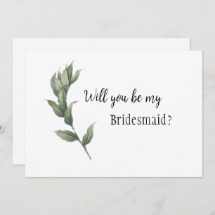 Simple Greenery Bridesmaid Proposal Invitation