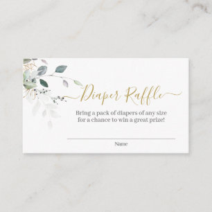 Simple Greenery Diaper Raffle Enclosure Card