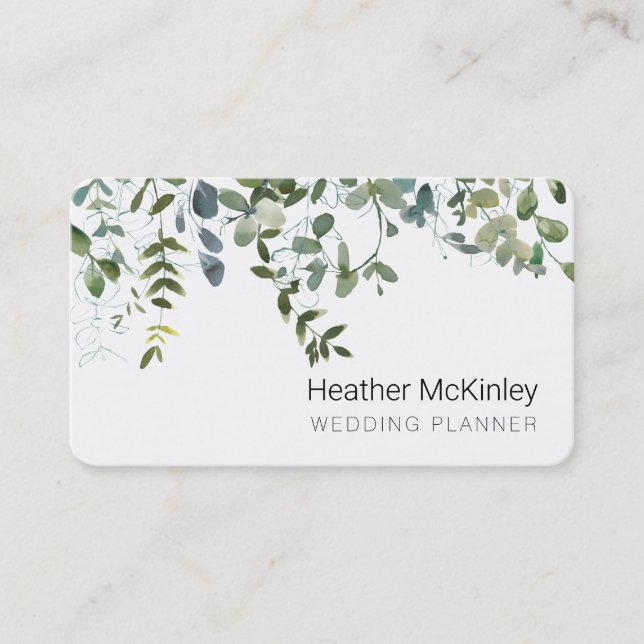 Simple Greenery Eucalyptus Business Card (Front)