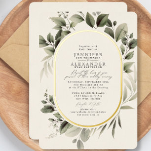Simple Greenery Eucalyptus Ivory Wedding Gold
