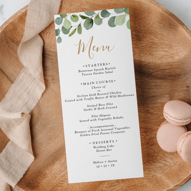 Simple Greenery Eucalyptus Menu (Creator Uploaded)