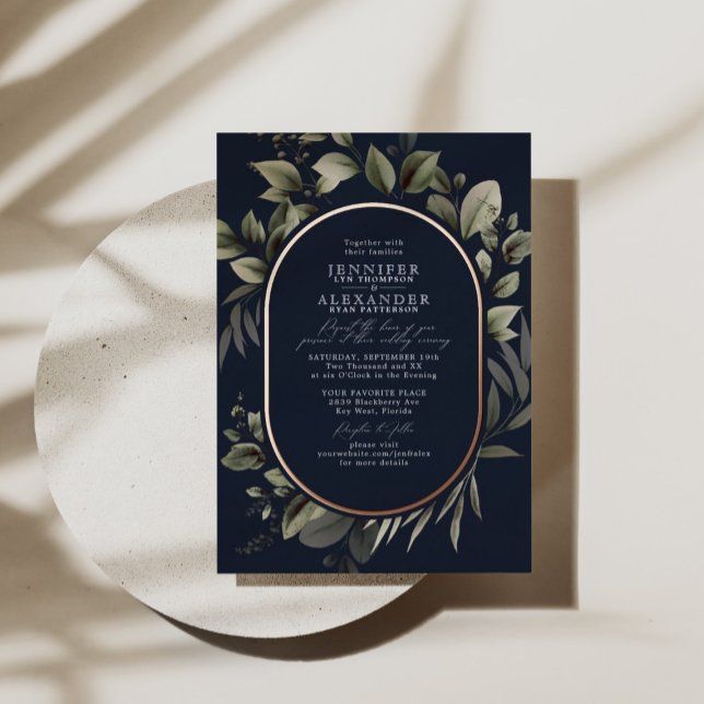 Simple Greenery Eucalyptus Navy Wedding Rose (Creator Uploaded)