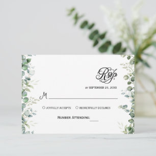 Simple Greenery Eucalyptus RSVP Invitation