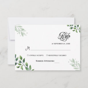 Simple Greenery Eucalyptus RSVP Invitation
