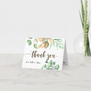 Simple Greenery Floral Eucalyptus Wedding    Thank You Card