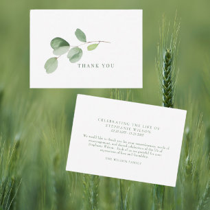 Simple Greenery Funeral Bereavement Thank You III Card