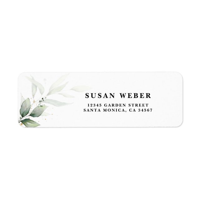 Simple Greenery invitation Label (Front)