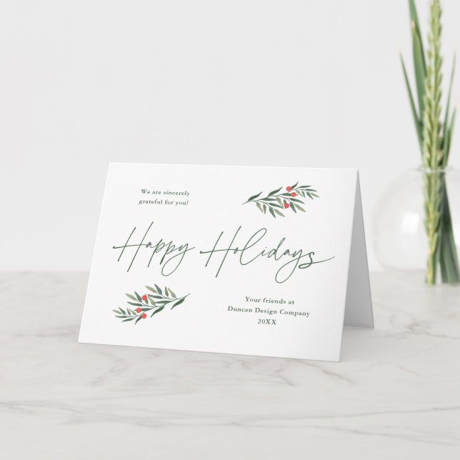 Simple Greenery Leaves Business  Card (Front)