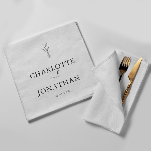 Simple Greenery Minimalist Botanical Wedding Napkin (Creator Uploaded)