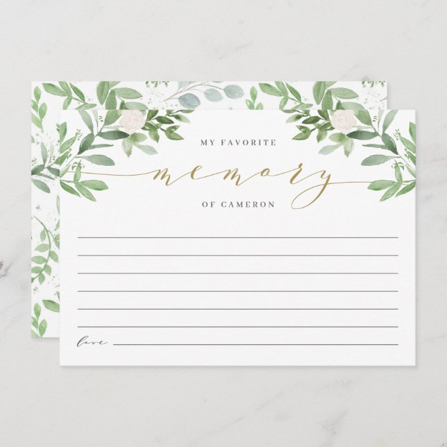 Simple Greenery My Favourite Memory Bridal Shower (Front/Back)