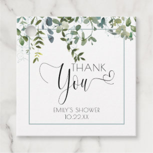 Simple Greenery Thank You Baby Shower Favour Tags