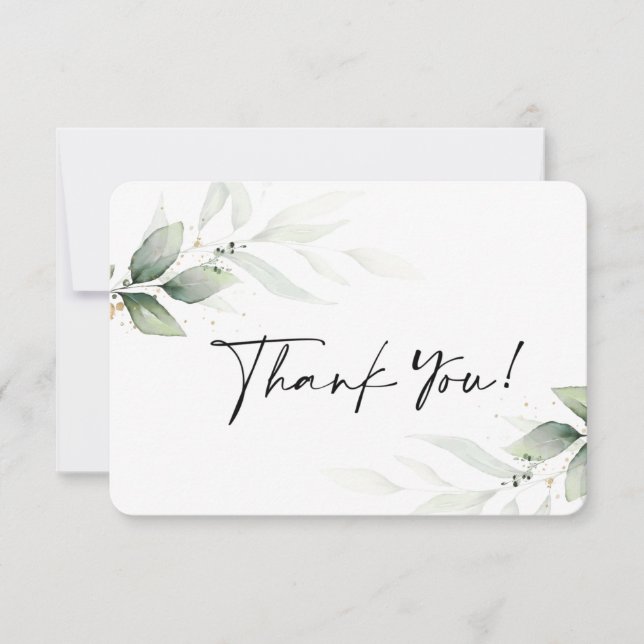 Simple greenery thank you card (Front)