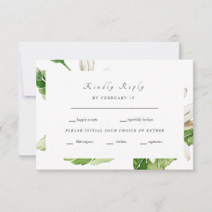 Simple Greenery Wedding RSVP Card