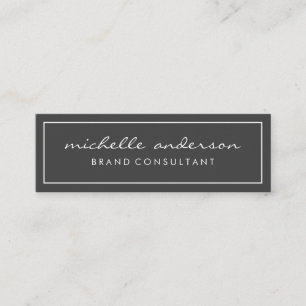 Simple Grey and Pink with White Border Mini Business Card