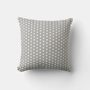 Simple Grey and White Polka Dot Pattern Cushion
