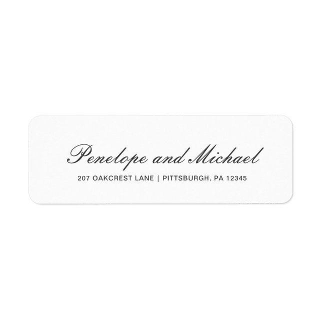 Simple Grey and White Wedding Address Labels (Front)