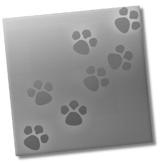 Simple Grey Animal Paw Print Tile